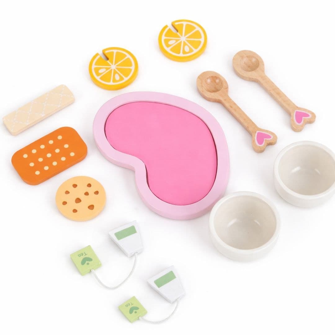 Pink Afternoon Tea Set – Wooden Pretend Play Teapot & Snacks Toy thumbnail 2