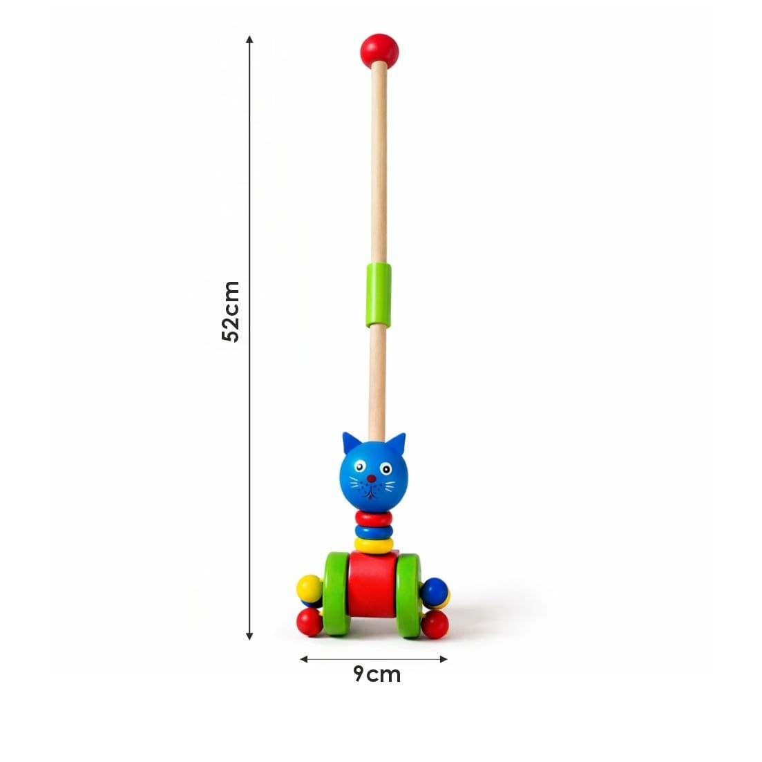 Wooden Cat Push Along Toy – Disassembling Animal Cart for Toddlers thumbnail 3