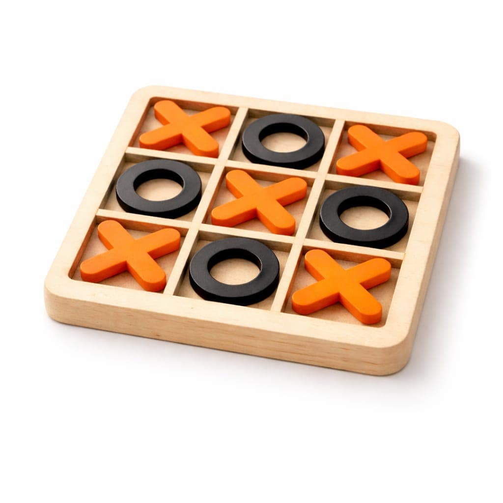 Wooden Tic Tac Toe Game for Kids | Montessori Educational Strategy Board Game thumbnail 3