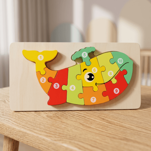 Toddler Wooden Number Puzzles: Animals & Vehicles thumbnail 3